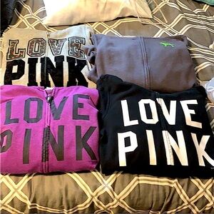 PINK zip up legging hoodie bundle XS x3